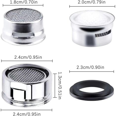 Vauki M22 – Set 8 Aeratori Per Rubinetto In Acciaio Inox Con Filtro E Guarnizioni, Per Cucina E Bagno