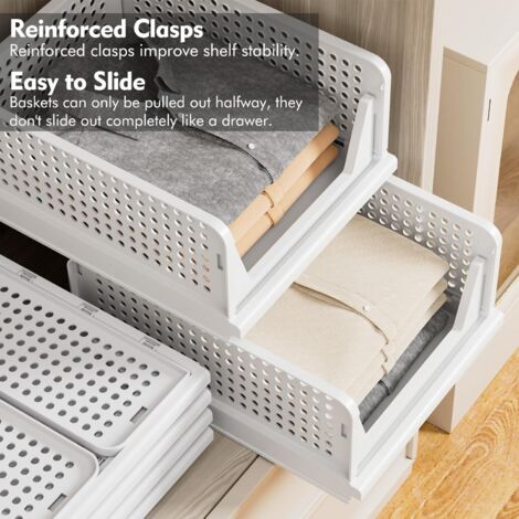 Confezione da 12 cestini portaoggetti in plastica, piccoli contenitori per dispensa, organizer per la casa per lavanderia, bagno, camera da letto, cucina, armadi, controsoffitti, sotto il lavandino o