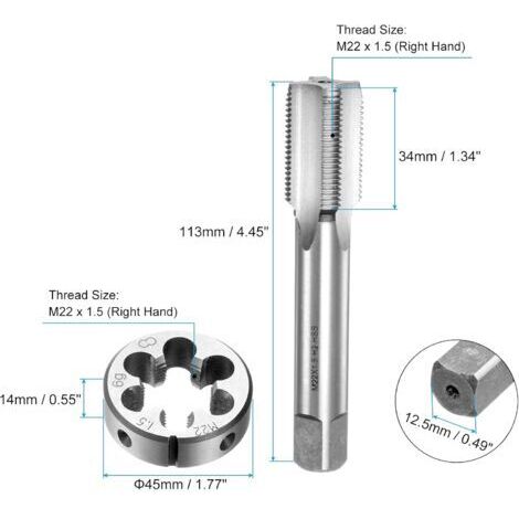 Rubinetto filettato metrico flauto dritto 130 mm M11 x 15 Rubinetto filettato metrico flauto dritto 130 mm M11 x 15