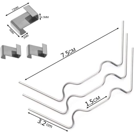 Clip per vetro serra, 50 pezzi, in acciaio inox, con attacco W Z, per