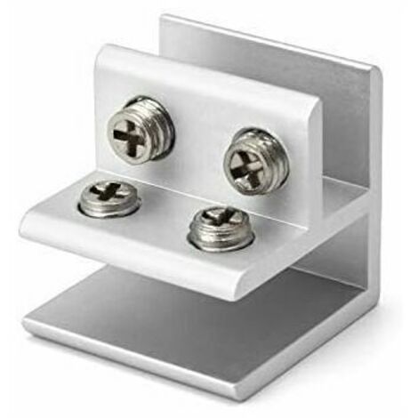 Staffe di supporto per morsetto in vetro a 90 gradi, staffe di supporto per morsetto in vetro regolabili per ripiani di spessore 8-12 mm, 4 pezzi - (1/5)