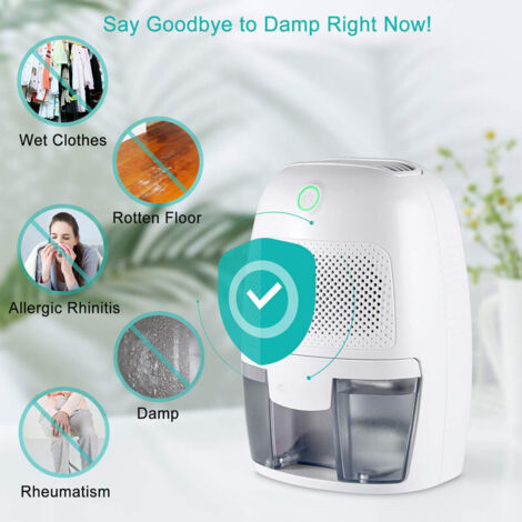 Deumidificatore elettrico, 1200 ml, deumidificatore per casa, piccolo deumidificatore, sbrinamento automatico per cantina, bagno, 7 colori, con timer, contro l'umidità, modalità notte