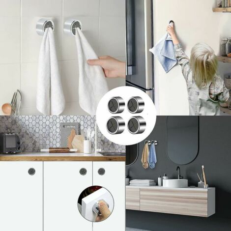4 Ganci Adesivi Colorati, Senza Perforazione, Per Asciugamani, Bagno, Cucina, Facili Da Installare, Rimovibili