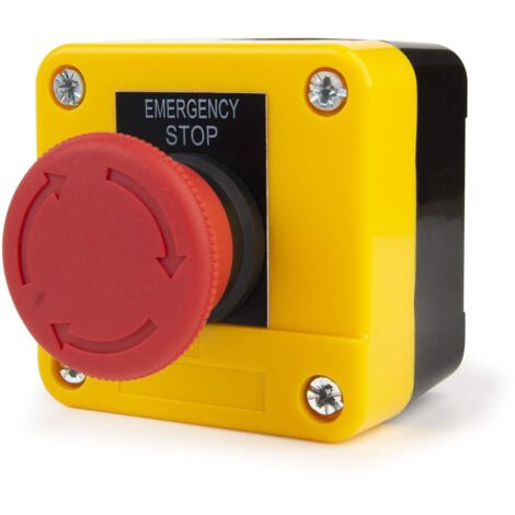 Pulsante di arresto di emergenza 660V 10A, interruttore di arresto di emergenza in plastica rossa, pulsante di arresto di emergenza a fungo, 22 mm NC