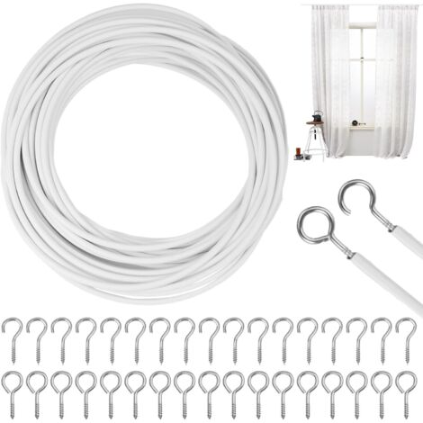 BACCHETTA BASTONI PER tende con vite allungabile da 150 x 200 cm bianca