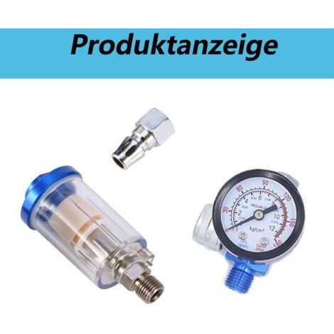 Regolatore Pressione Aria Con Filtro E Manometro Per Compressore Aerografo - G1/8 - G1/4 - 4