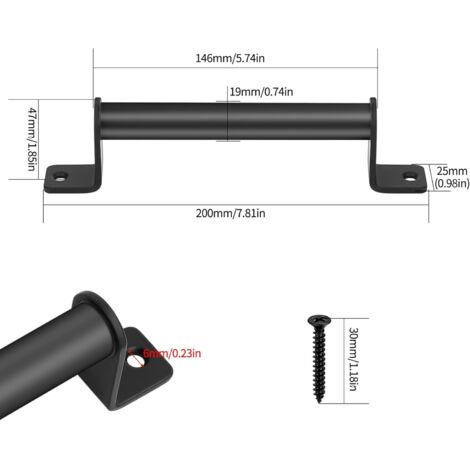 Aramox Kit 2 Maniglie Interne Portiera Auto In ABS - Sostitutive Per Peugeot 206, 207 E Citroen C2 - 3