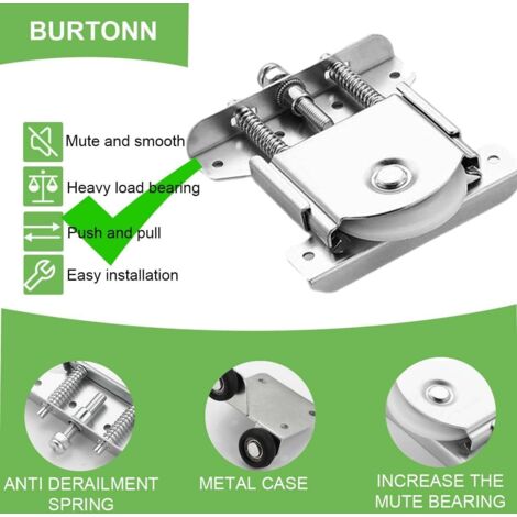 Kit 4 Rulli In Nylon Per Ante Scorrevoli – Ruote Per Armadi E Cassetti In ABS, Silenziose E Resistenti, Installazione Rapida