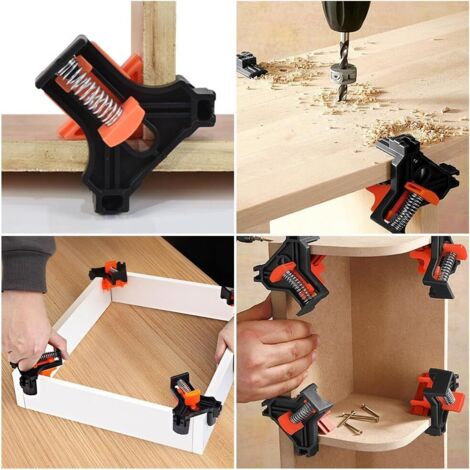 2 Pezzi Morsetti ad Angolo Retto in Plastica ABS per Lavorazione del Legno