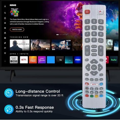 Mando A Distancia De Repuesto GOUYESHO Para TV CHIQ Y BLAUPUNKT | Compatible Con Modelos EC43S1A, EC50S1A, EC55S1A Y ES Series | Sin Voz, Fácil De Usar Y Sin Configuración