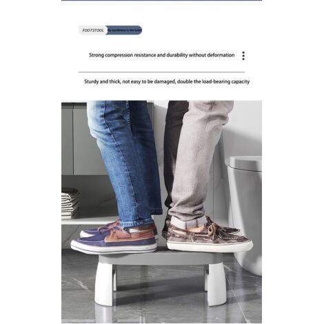 Poggiapiedi Wc Antiscivolo Sgabello WC Fisiologico Antistitichezza - Supporto Piedi Per Postura Corretta 37x25x13cm Sgabello Bagno Ergonomico