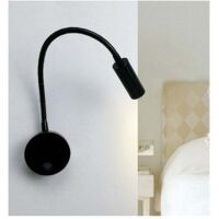 Lampada da lettura a LED da comodino 3W Lampada da lettura a LED flessibile a forma di cigno (nera) Lampada da parete Lampada da lettura a LED con interruttore Bianco caldo 3000K Moderna 3076cm
