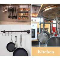 Ganci a S, ganci a forma di S, robusti ganci a S neri opachi per appendere pentole e padelle, asciugamani in cucina, camera da letto, ufficio, giardino, soggiorno