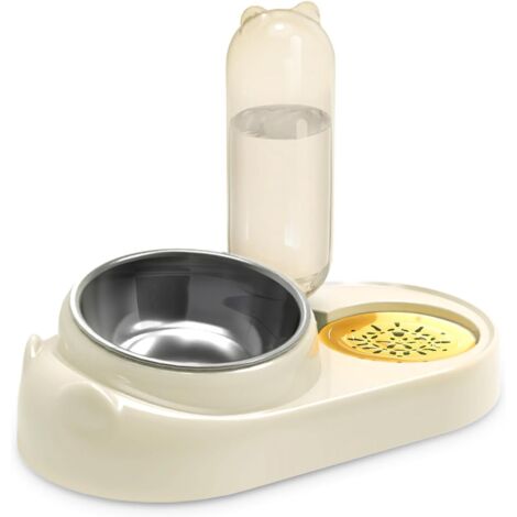 Cuenco Inclinado Para Gatos De Acero Inoxidable - 400 Ml, Base Antideslizante, Diseño 15° Para Mejor Digestión