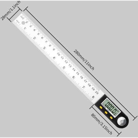 Transportador Digital Con Regla De Acero - Pantalla LCD, Precisión ±0.2°, 360°, Para Carpintería Y Construcción