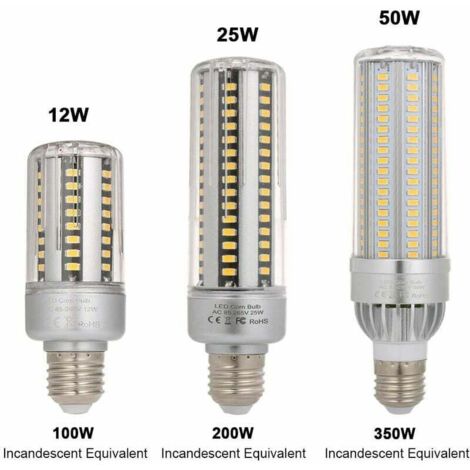 Tebio Bombillas LED De Maíz E27 25W 3000K Blanco Cálido 2500LM, Equivalente A 200W Incandescente, Bombillas LED De Vela No Regulables, Para Lámparas De Techo Y Candelabros, Pack 3