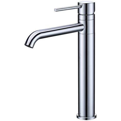 Detbom – Mitigeur de lavabo haut en acier inoxydable 304 – Robinet pivotant 360° – Installation mono-trou – Hauteur 281 mm – Mousseur Neoperl pour économie d'eau