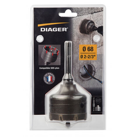 Kit Trépan Carbure SDS plus - 326C Ø 68 Long. Utile 40 Long. totale 150 (1/3)