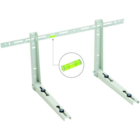 Soporte mural de aire acondicionado con nivel de 150 kg - Brazo largo de 450 mm - Ancho 800 mm