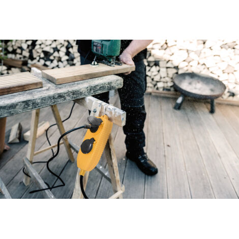 Extensión eléctrica con Powerblock de 4 tomas con pestañas, enchufe ...