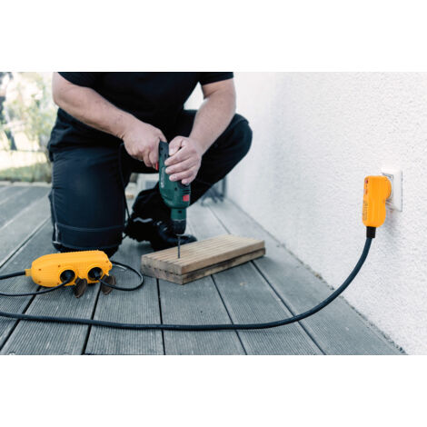 Extensión eléctrica con Powerblock de 4 tomas con pestañas, enchufe ...