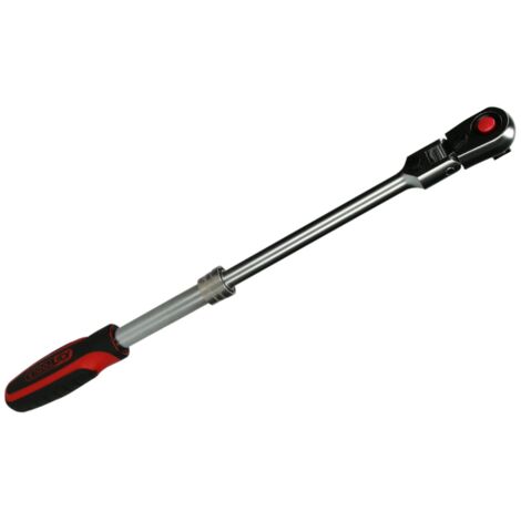 Llave de trinquete telescópica reversible de 1/2'' con cabeza articulada, 72 dientes