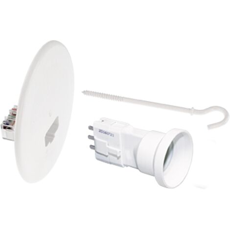 Tapa de acabado DCL para cajas de punto central - Ø120mm Kit de tapa DCL + Pasador de 100mm + Casquillo DCL E27