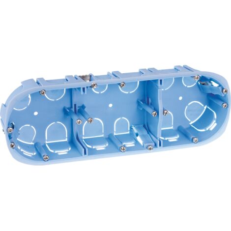 Caja de montaje para tabiques de yeso - 3 puestos - Ø67/68mm - Distancia entre centros 71mm - XL PRO 3 puestos - Profundidad 40mm