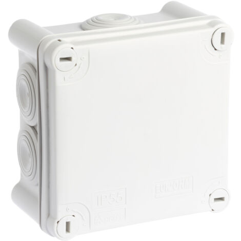 Caja de derivación cuadrada con tornillo de 1/4 de vuelta estanca - 960°C - IP55 - SUM'OHM 105x105x55 - 7 entradas