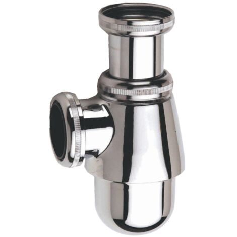 Sifón de lavabo ajustable de latón cromado Ø32