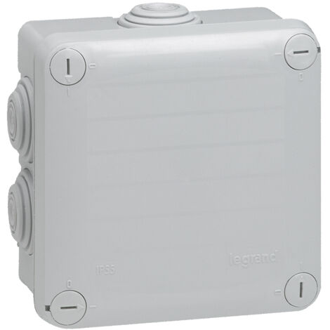 Caja de derivación estanca cuadrada Plexo - gris RAL7035 - 650°C - IP55 105x105x55