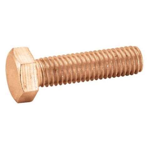 Tornillo de metal con cabeza hexagonal - Rosca completa - Latón 3x8 mm - Caja de 100 (1/3)