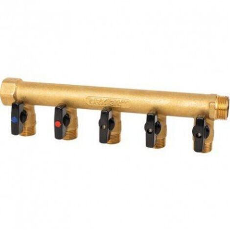 Recolector modular sanitario Macho Hembra 20x27 con válvulas 5 salidas 15x21 Macho