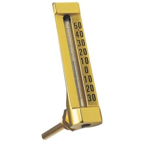 Termómetro industrial en escuadra - 15x21 - Gran modelo de 150mm, sonda larga de 63mm - de -30 a 50°C