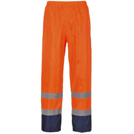 Pantalón de lluvia Hi-Vis bicolor Naranja/Azul marino XL - FR(50-52) - UK(40-41)