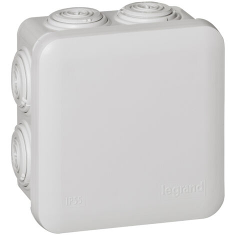 Caja de derivación estanca cuadrada Plexo - gris RAL7035 - 650°C - IP55 80x80x45