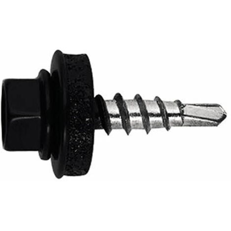 Caja de 250 - Tornillo autorroscante acero-madera RAL 9011 - Negro 4,8 x 28 P14 9011 - Caja de 250