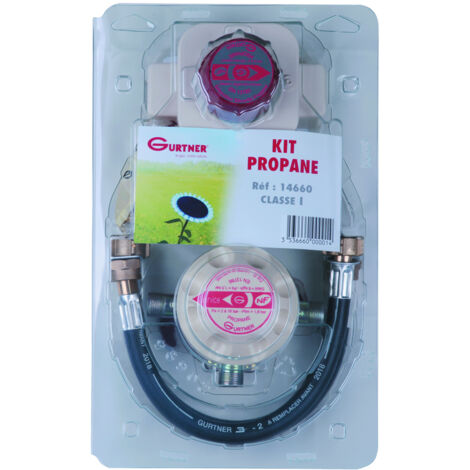 Kit de propano 2 botellas - regulador inversor limitador 1,3kg/h 37mbars