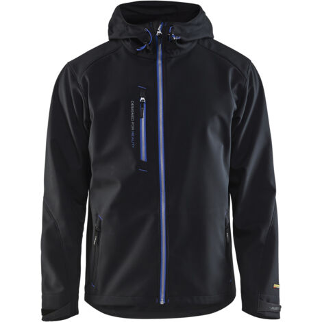 Chaqueta de trabajo softshell con capucha 4949 - Negro/Azul rey XS