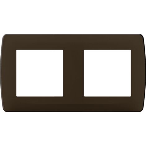 Placa de acabado de 2 puestos - Distancia entre ejes 71 mm - Blanca - ESPRIT Color Chocolate