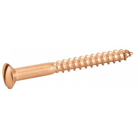 Tornillo de madera con cabeza avellanada y ranurada - Latón 4x50 mm - Caja de 100