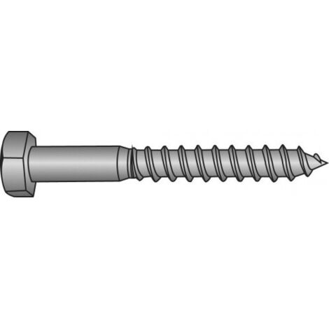 Vis Tirefond LAG - Cabeza hexagonal - Rosca parcial - Acero galvanizado por electroforesis 8x35mm - SW13