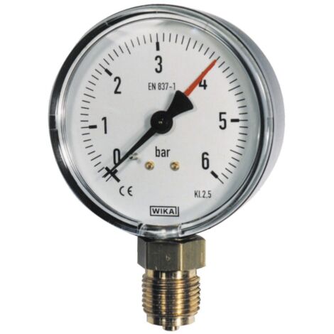 Manómetro vacuómetro con conexión vertical 15x21 - dial de Ø80mm de -1 a 0 bares