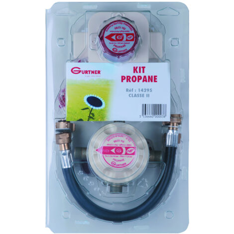 Kit de propano de 2 botellas - regulador inversor limitador 4kg/h 37mbars