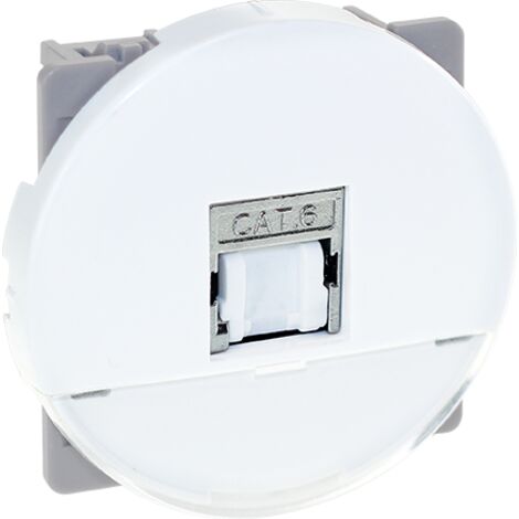 Schneider Electric Odace - Presa RJ45 Cat.6A STP - Colore Bianco Lucido - Grado 3 Per Multimedia E Lunghe Distanze - 2