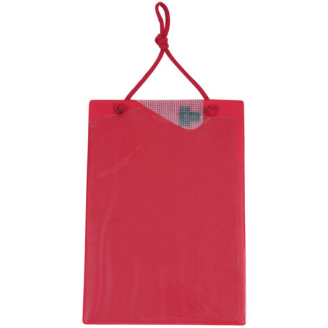 Tableta de ficha de trabajos A4 con funda para llaves Roja