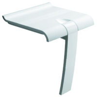 Asiento de ducha abatible Arsis con asiento blanco - pie blanco