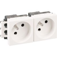 Bloque de 2 tomas 2P+T - Asociadas - OPTIMA Blanco