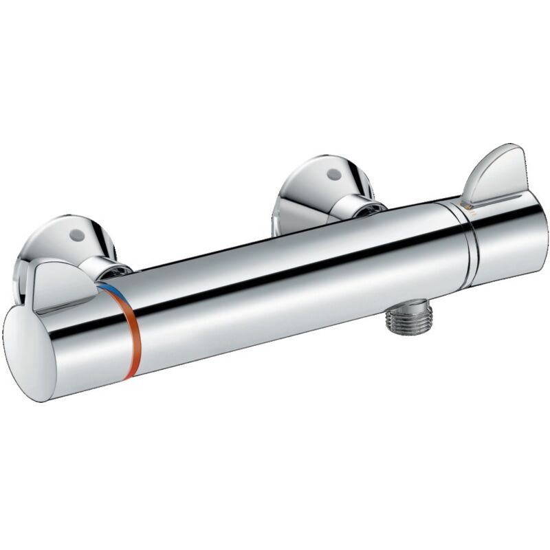 Miscelatore Doccia Termostatico A Due Uscite, G 1/2, In Ottone Cromato, Con Blocco Sicurezza 38°, Regolazione 20-50°C