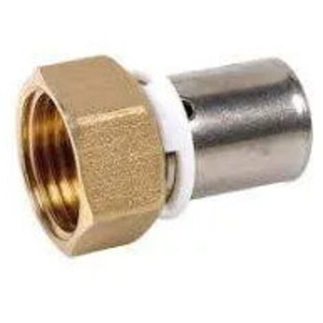Raccordo multistrato in ottone con dado girevole femmina 20x27/20mm, senza piombo